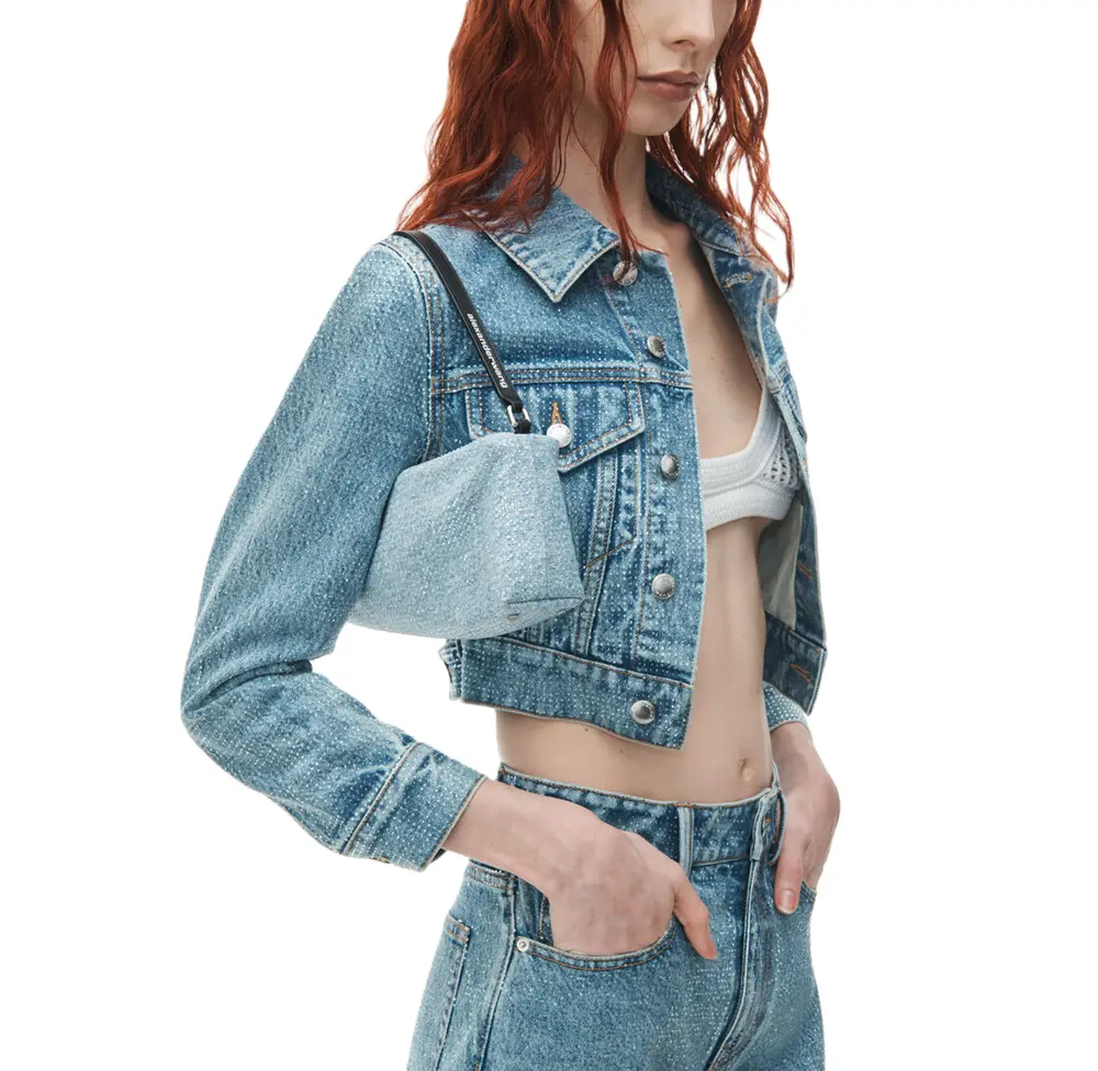 Alternative view of Túi Alexander Wang Heiress Flex Denim Bag With Crystal Hotfix 'Blue' 20224P03M113