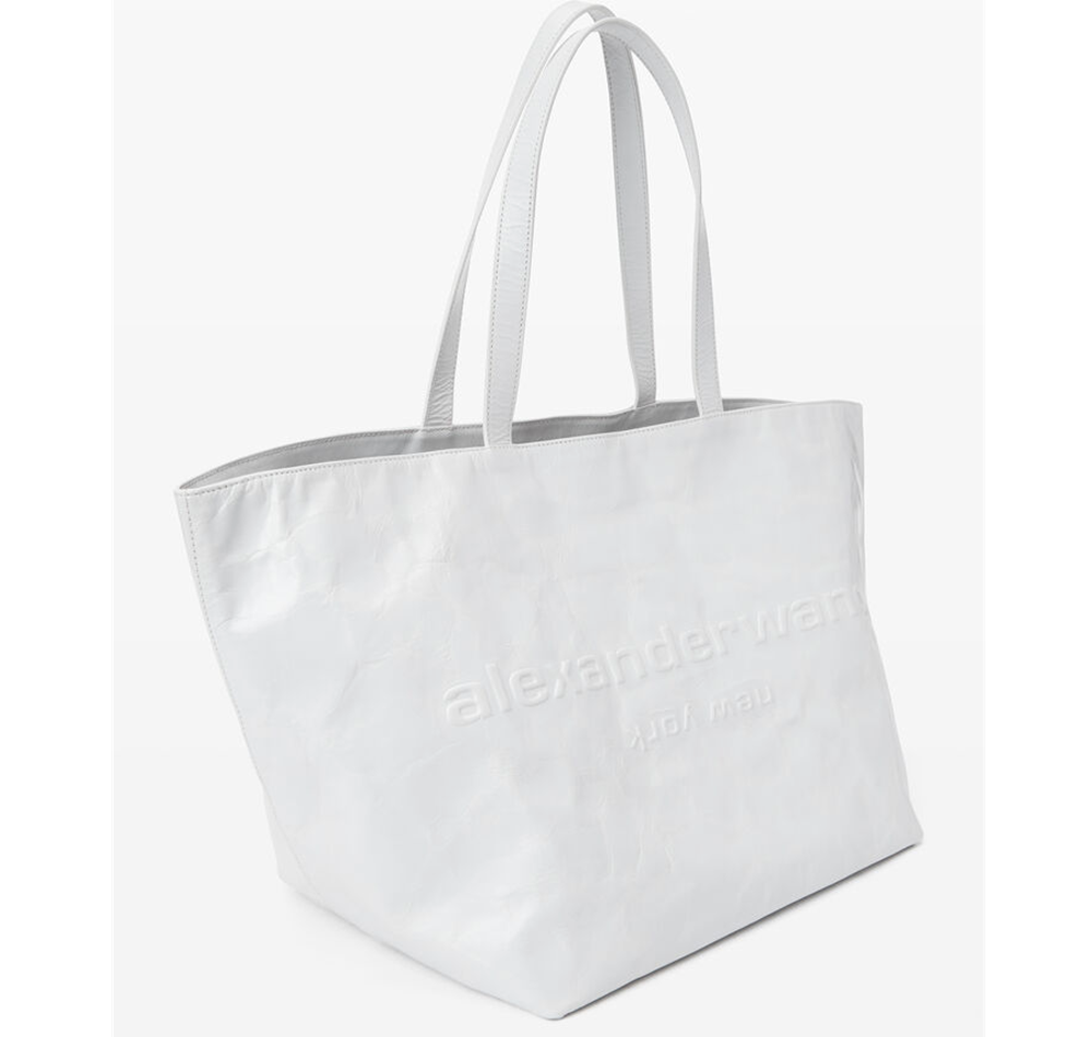Túi Alexander Wang Punch Tote Bag In Crackle Patent Leather 'White' 20224T01L100 - Ảnh 3