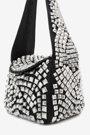Alternative view of Túi Alexander Wang Spike Small Hobo Bag In Studded 'Black' 20423K03L001