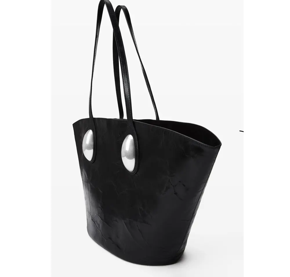 Alternative view of Túi Alexander Wang Dome Large Tote Bag In Crackle Patent Leather 'Black' 20324T11L001