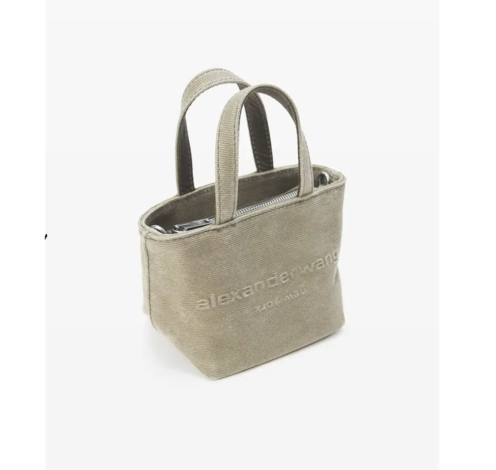 Túi Alexander Wang Punch Mini Tote Bag In Wax Canvas 'Kaki' 20324T42T248A - Ảnh 3