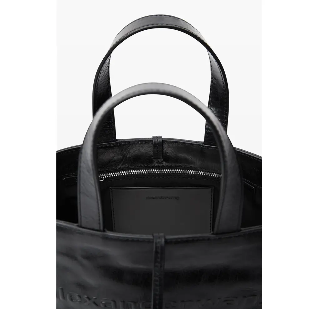Túi Alexander Wang Punch Small Tote In Crackle Patent Leather 'Black' 20324T43L001 - Ảnh 4