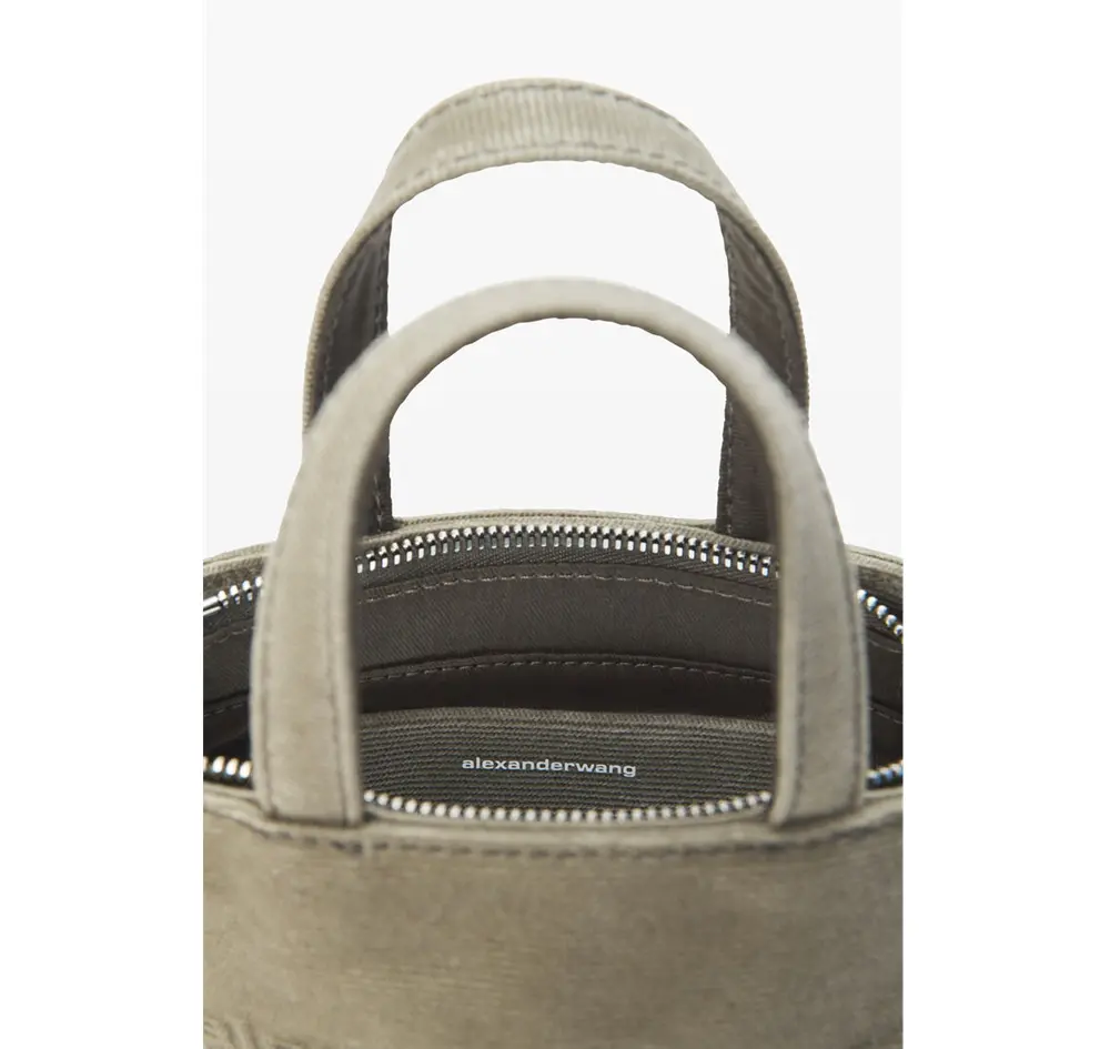 Túi Alexander Wang Punch Mini Tote Bag In Wax Canvas 'Kaki' 20324T42T248A - Ảnh 4