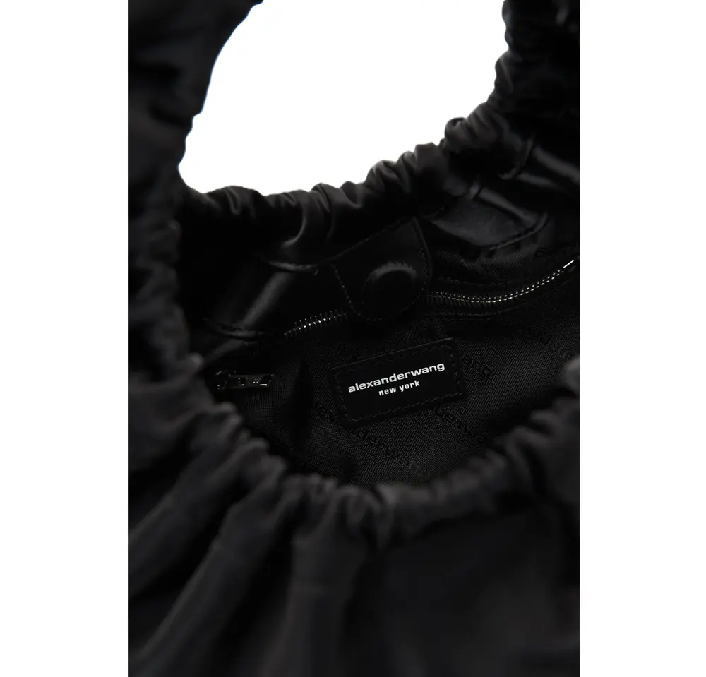 Túi Alexander Wang Crescent Small Handle Bag In Satin W/Debossed Logo 'Black' 20124R30T001 - Ảnh 4