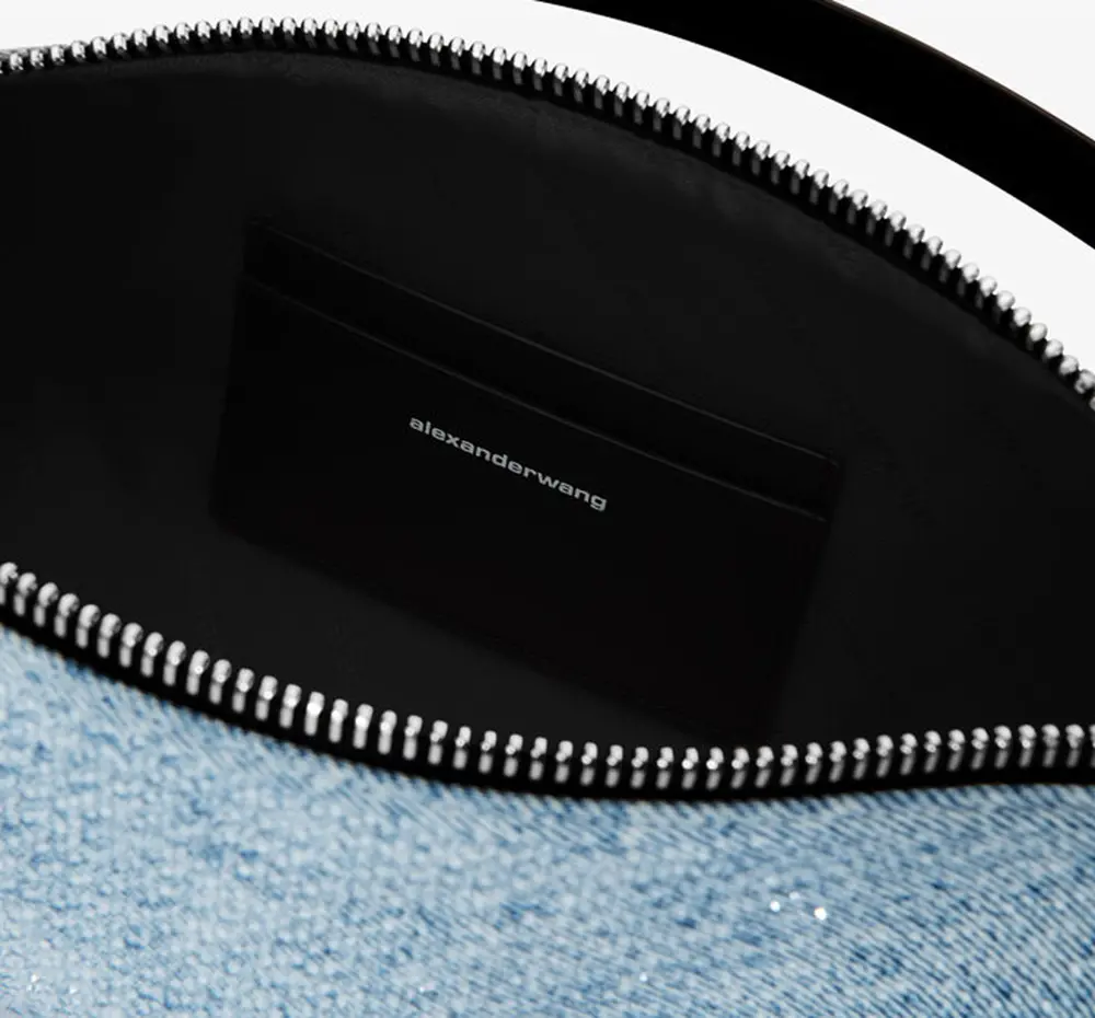 Túi Alexander Wang Heiress Flex Denim Bag With Crystal Hotfix 'Blue' 20224P03M113 - Ảnh 5