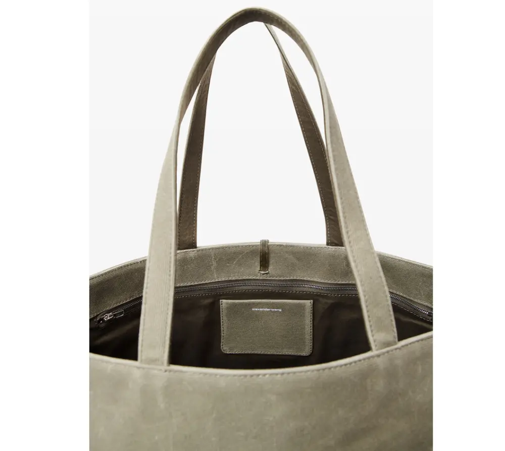 Túi Alexander Wang Punch Tote Bag In Wax Canvas 'Kaki' 20324T03T248A - Ảnh 4