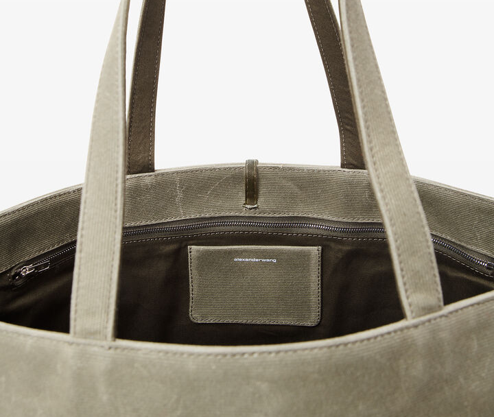 Túi Alexander Wang Punch Tote Bag In Wax Canvas 'Kaki' 20324T03T248A - Ảnh 4