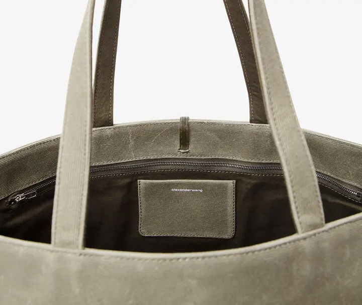 Túi Alexander Wang Punch Tote Bag In Wax Canvas 'Kaki' 20324T03T248A - Ảnh 4
