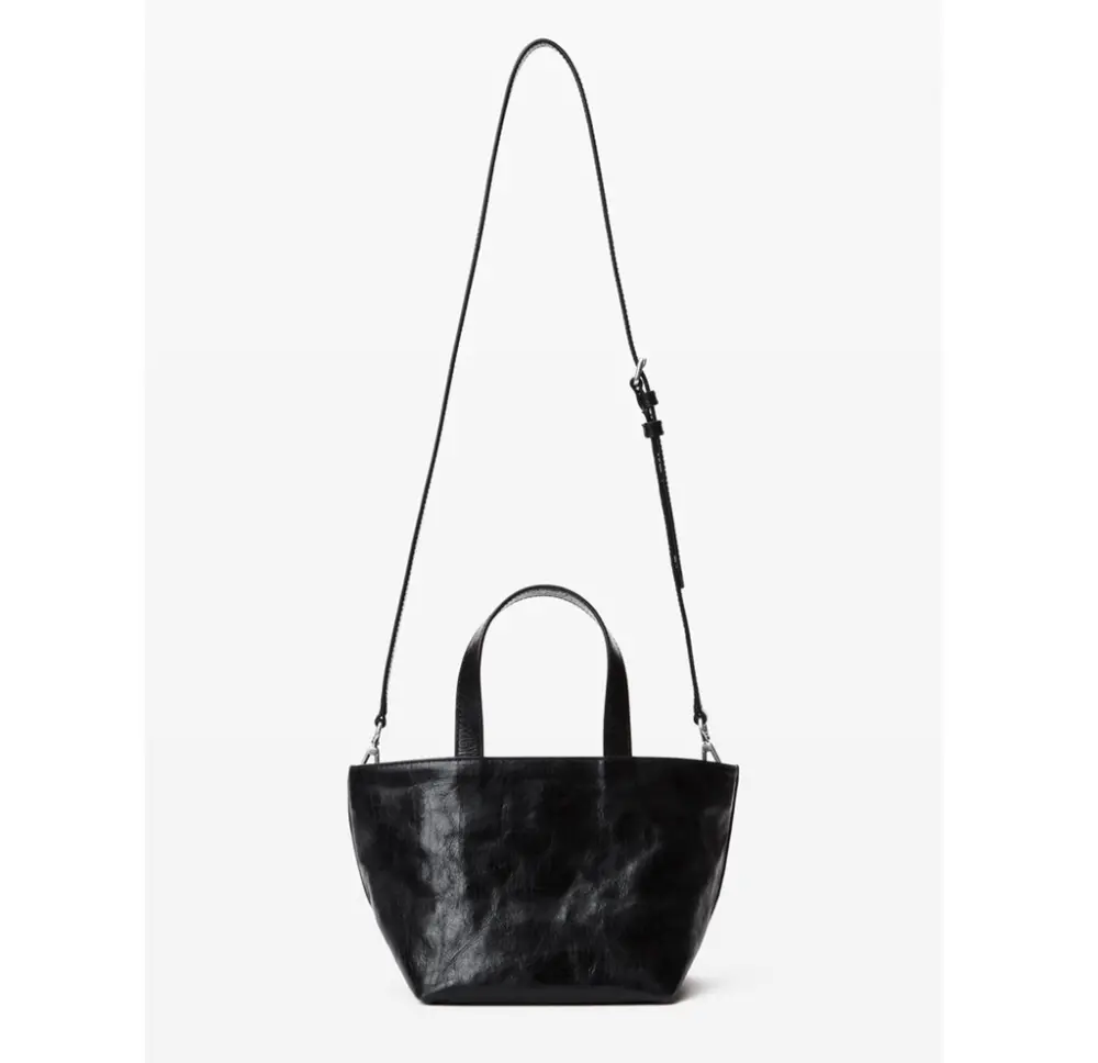 Túi Alexander Wang Punch Small Tote In Crackle Patent Leather 'Black' 20324T43L001 - Ảnh 5