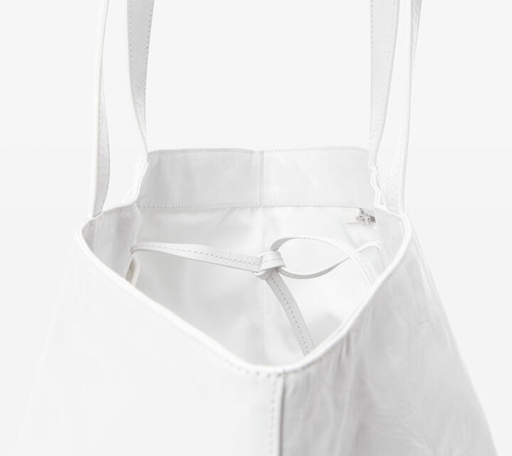 Túi Alexander Wang Punch Tote Bag In Crackle Patent Leather 'White' 20224T01L100 - Ảnh 5