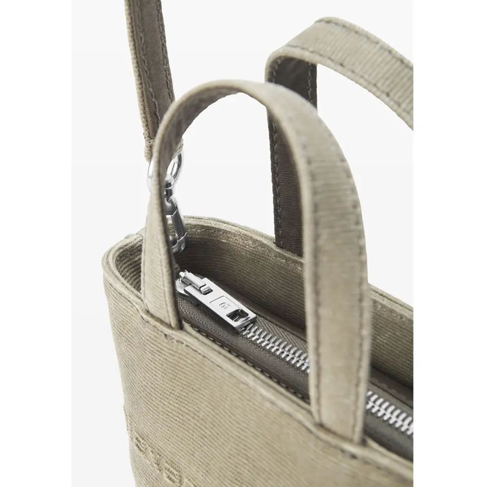 Túi Alexander Wang Punch Mini Tote Bag In Wax Canvas 'Kaki' 20324T42T248A - Ảnh 6