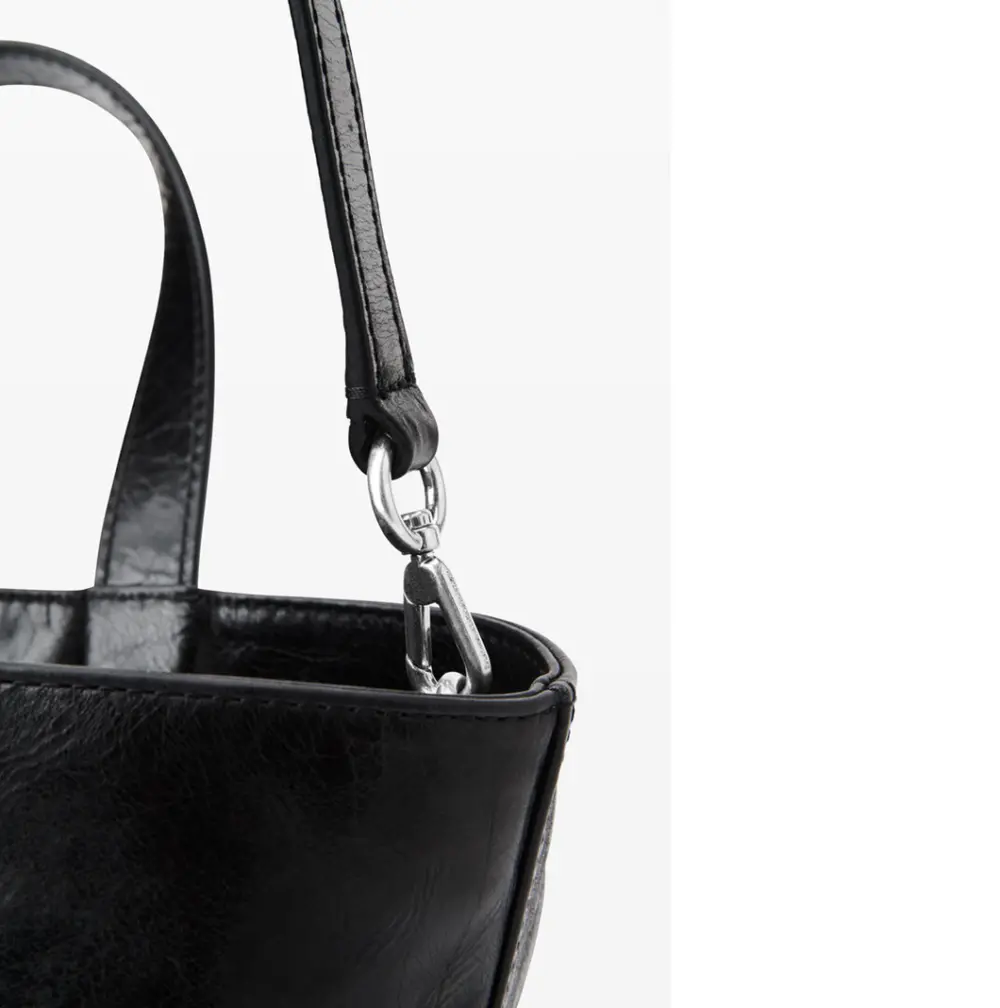 Túi Alexander Wang Punch Small Tote In Crackle Patent Leather 'Black' 20324T43L001 - Ảnh 6