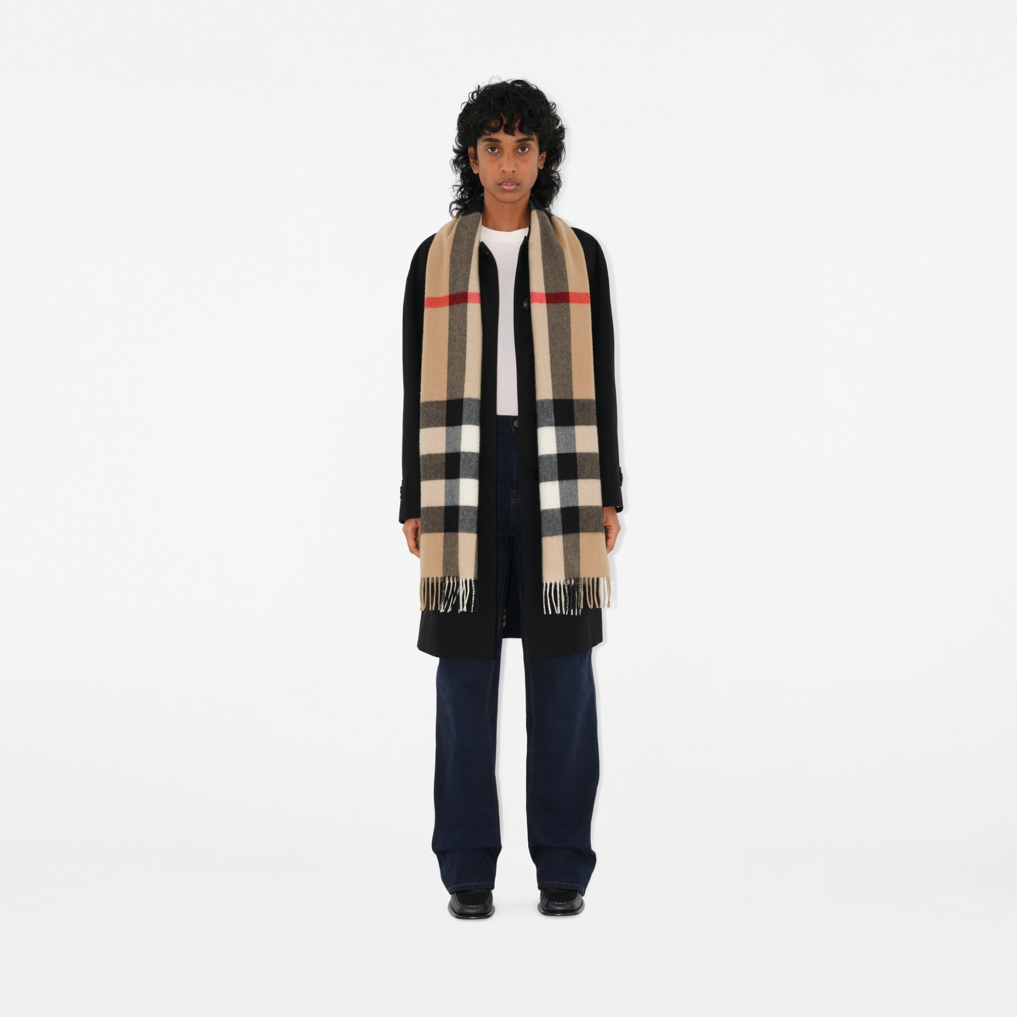 Khăn Burberry Check Cashmere Scarf 'Beige' 80568511 - Ảnh 3