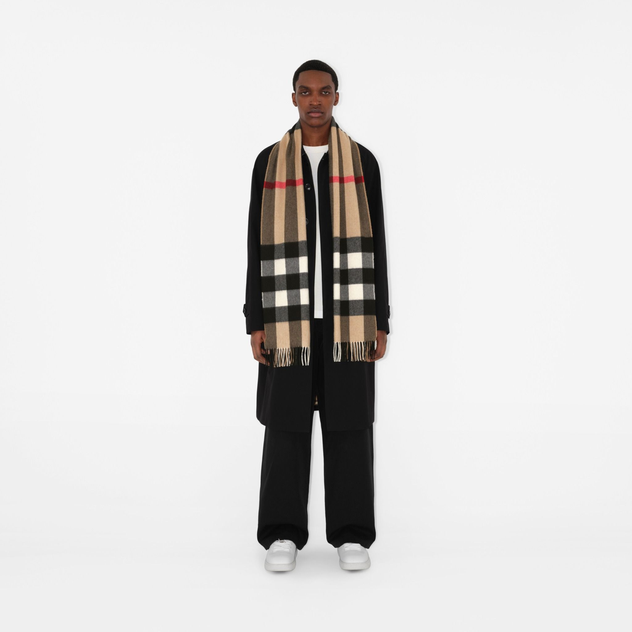 Khăn Burberry Check Cashmere Scarf 'Beige' 80568511 - Ảnh 4