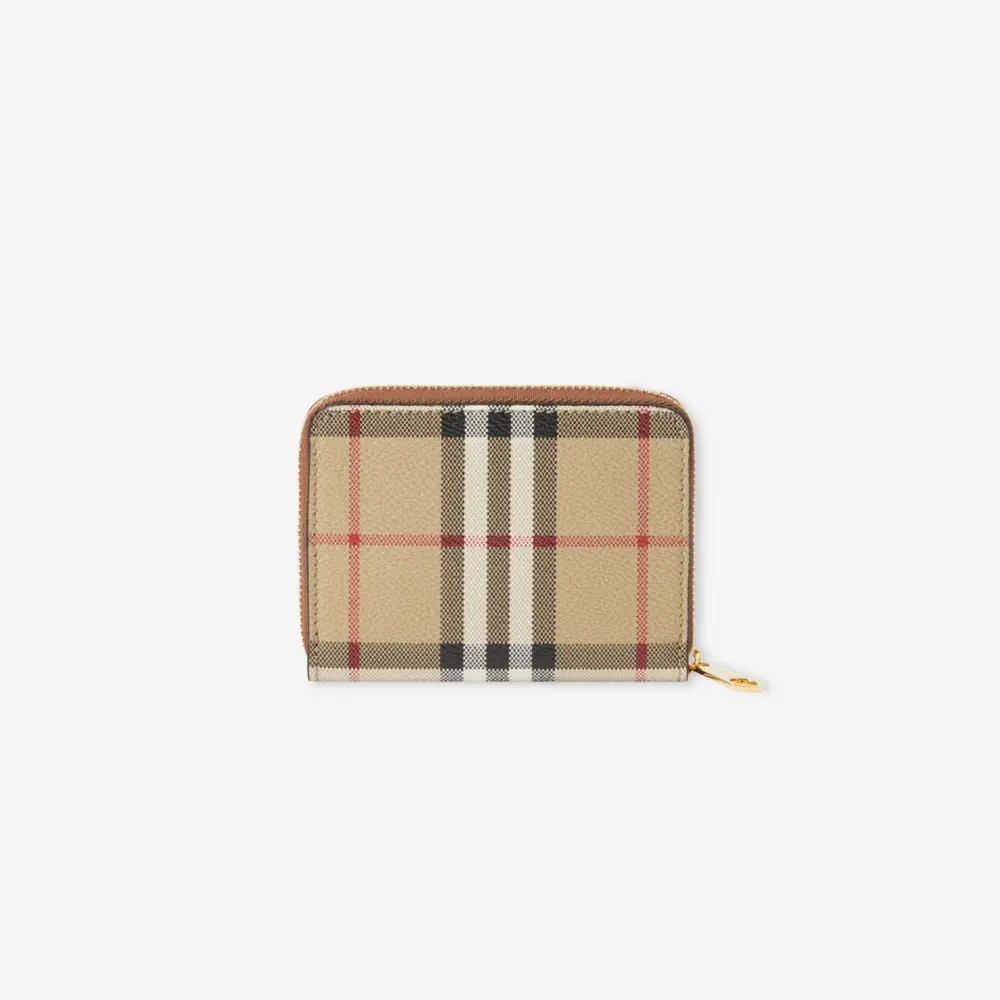 Alternative view of Ví Burberry Small Check Zip Wallet ‘Beige’ 80706001
