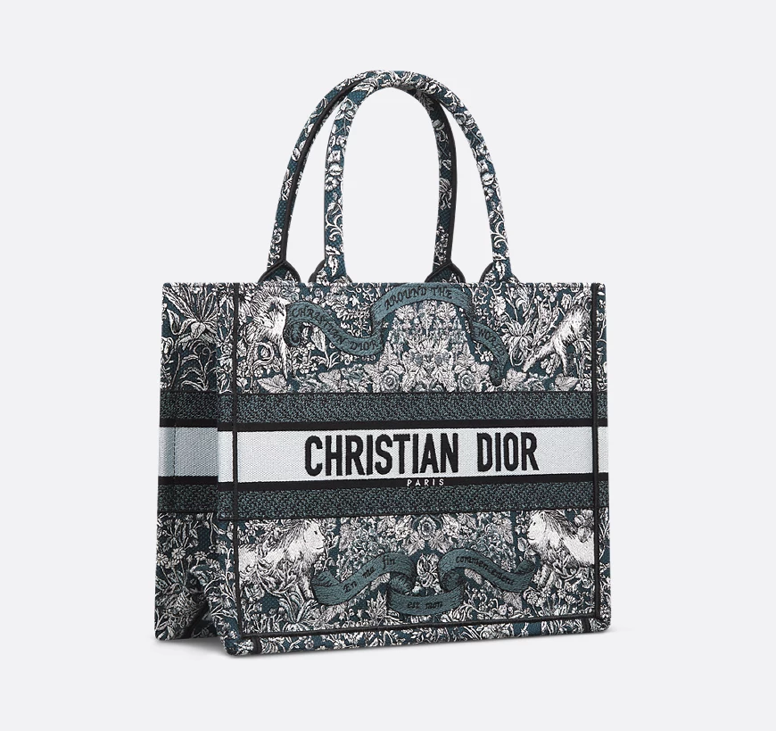Túi Dior Medium Dior Book Tote 'Blue Embroidery' M1296ZEDO-M928 - Ảnh 3
