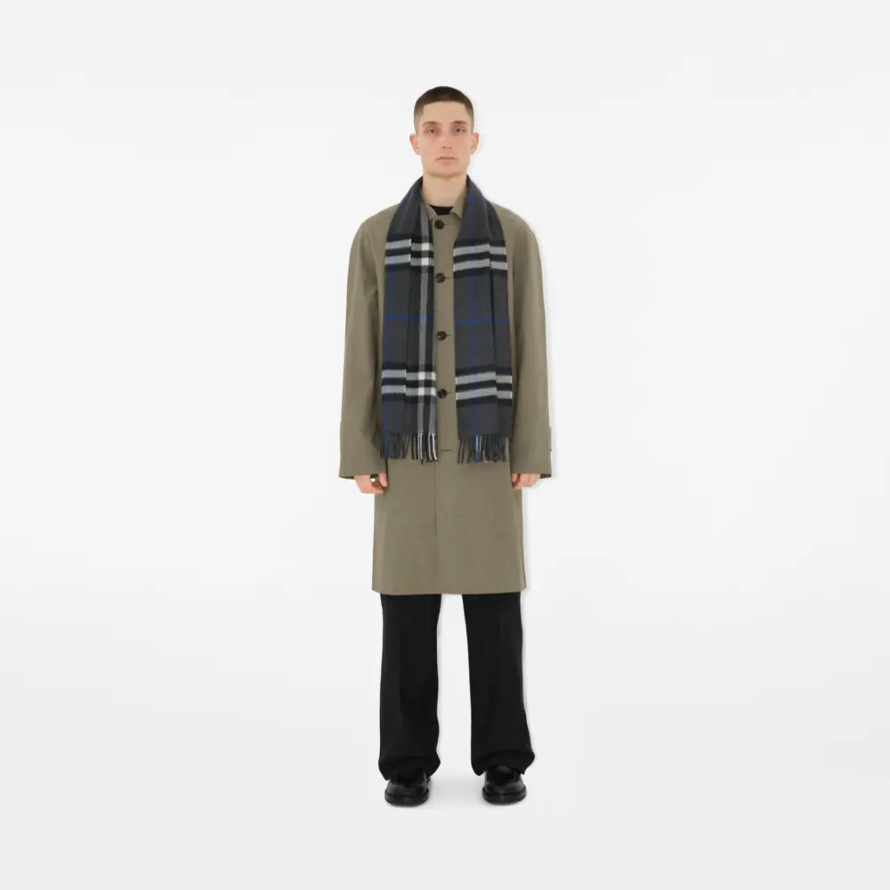 Khăn Burberry Check Cashmere Scarf 'Dark Charcoal' 80952061 - Ảnh 3