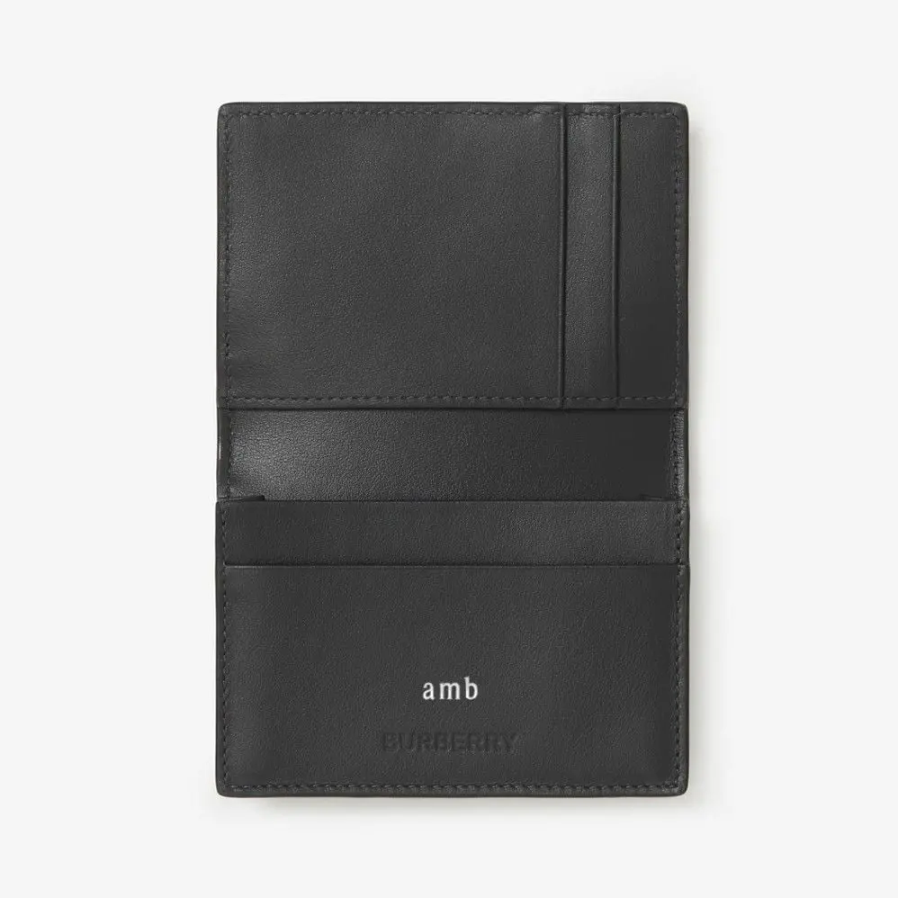 Alternative view of Ví Burberry Check Leather Folding Card Case ‘Charcoal’ 80702041