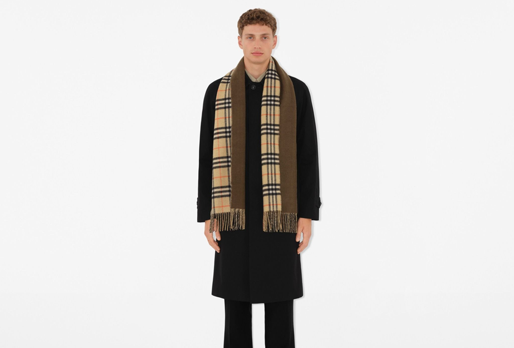 Khăn Burberry Reversible Check Cashmere Scarf 'Sand' 80996421 - Ảnh 3