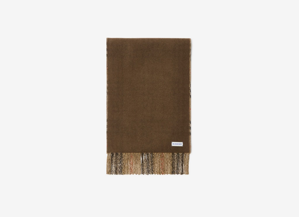 Khăn Burberry Reversible Check Cashmere Scarf 'Sand' 80996421 - Ảnh 4