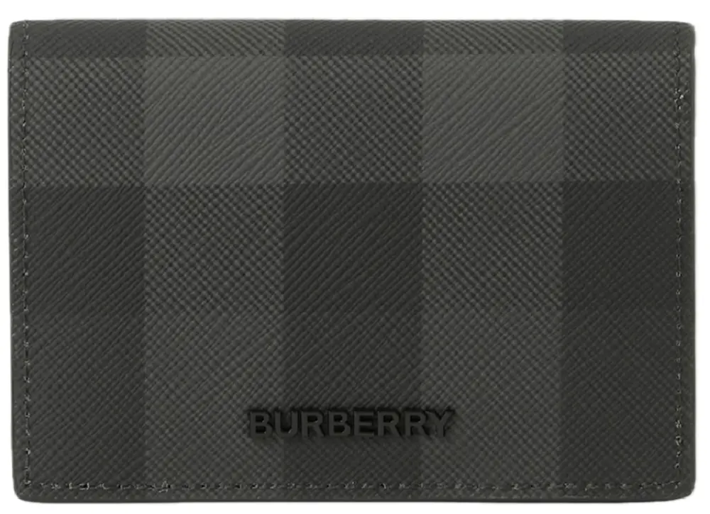 Ví Burberry Check Leather Folding Card Case ‘Charcoal’ 80702041
