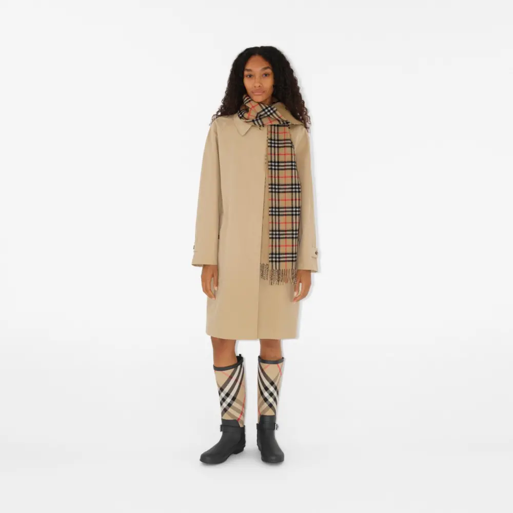 Khăn Burberry Reversible Check Cashmere Scarf 'Beige' 80824801 - Ảnh 4