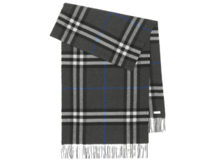 Khăn Burberry Wide Check Cashmere Scarf 'Dark Charcoal' 80952081