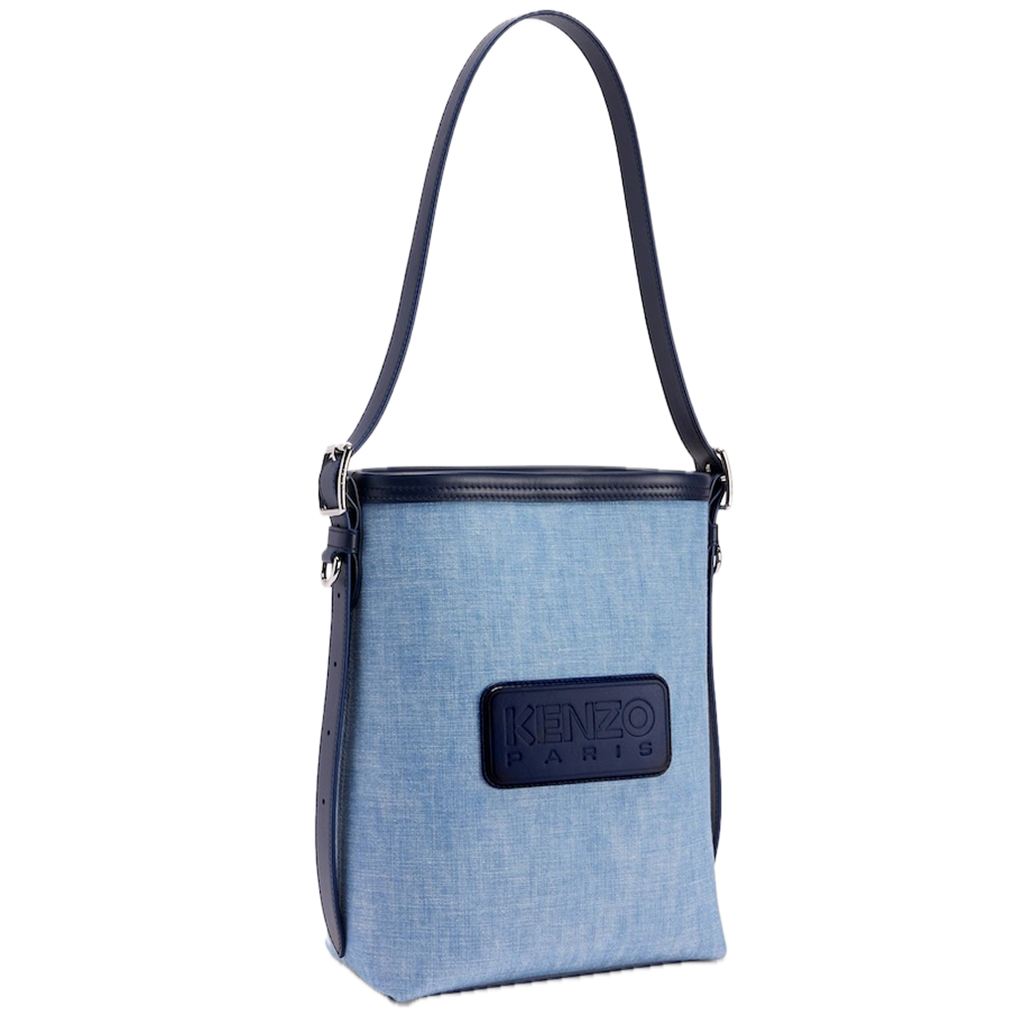 Túi Kenzo 18 Denim Leather Bucket Bag ‘Blue’ FE52SA2046H4DT