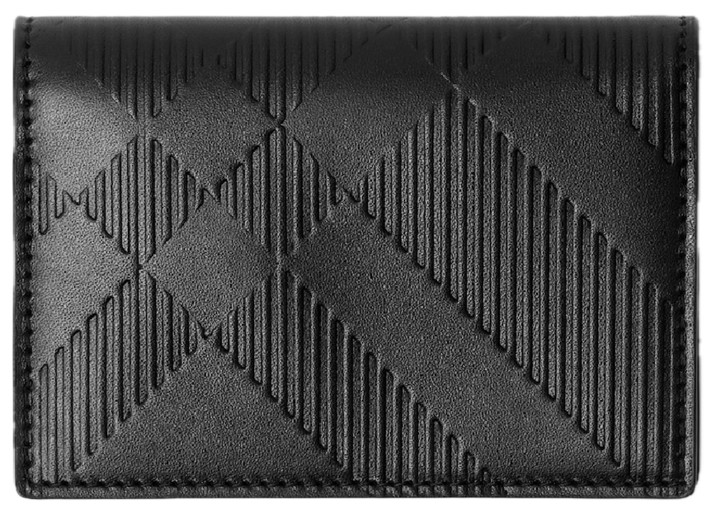 Ví Burberry Embossed Check Bifold Card Case ‘Black’ 80797721