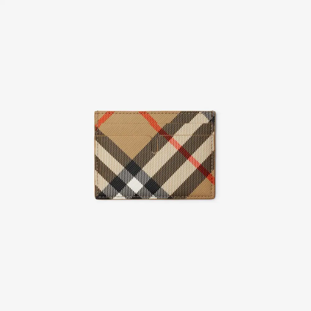Alternative view of Ví Burberry Check Card Case ‘Sand’ 80919141