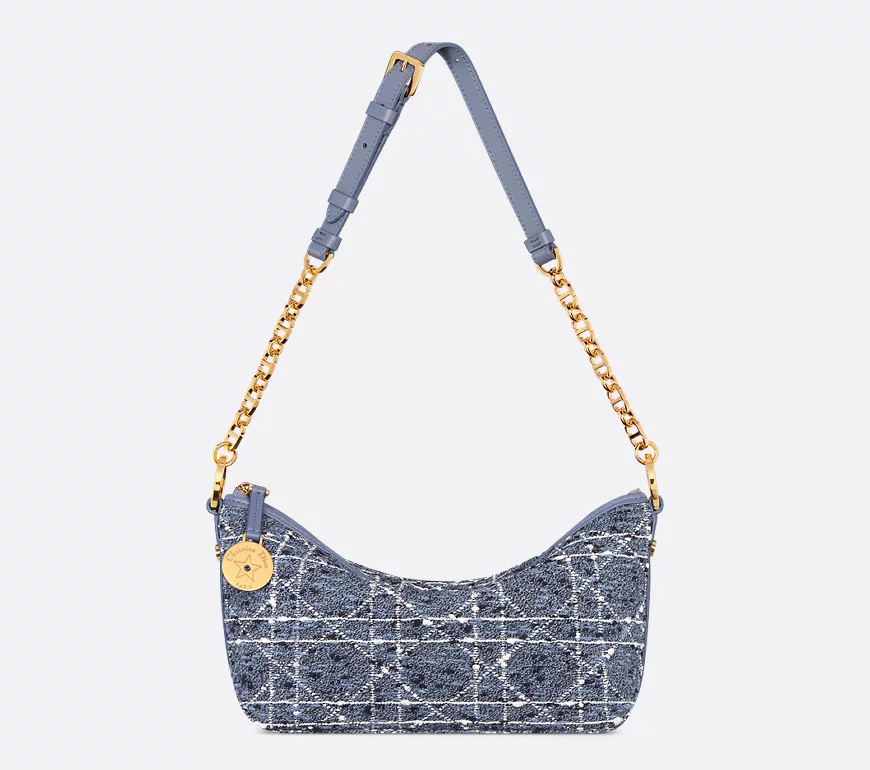 Túi Dior Diorstar Hobo Bag Chain 'Blue' S3202UMFY-M52I - Ảnh 3
