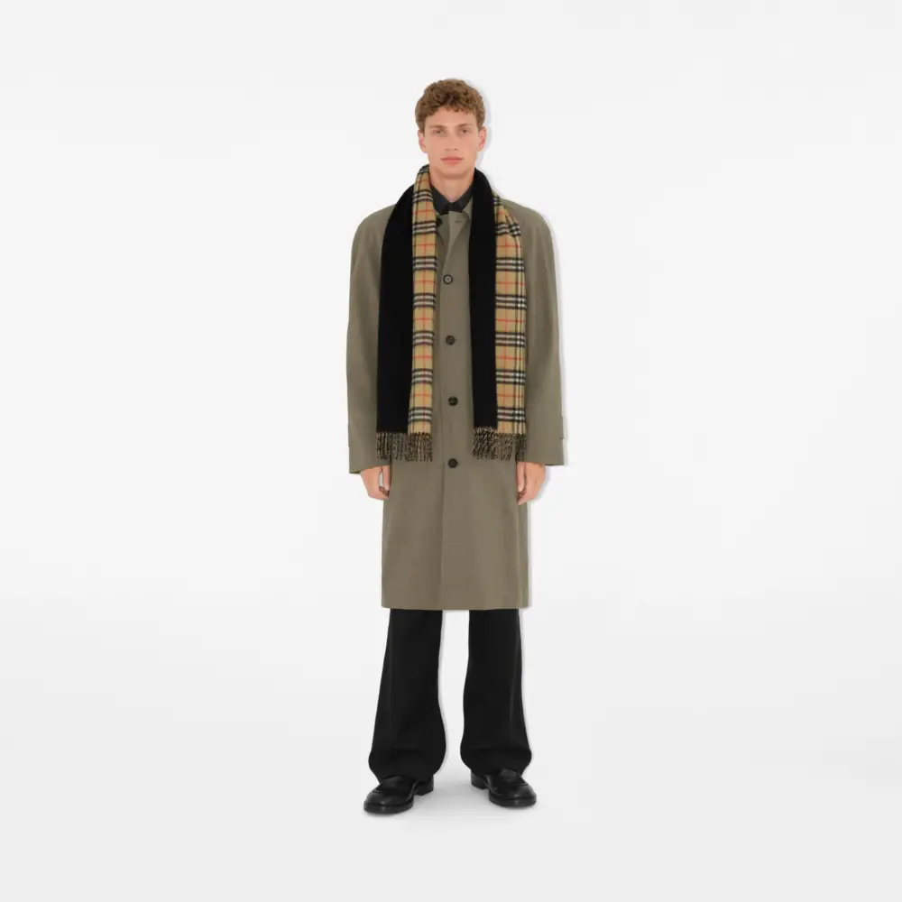 Khăn Burberry Reversible Check Cashmere Scarf 'Black Beige' 80746741 - Ảnh 4