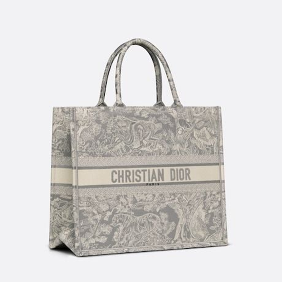 Túi Dior Large Book Tote ‘Gray Toile De Jouy Reverse Embroidery’ M1286ZRGO-M932 - Ảnh 3
