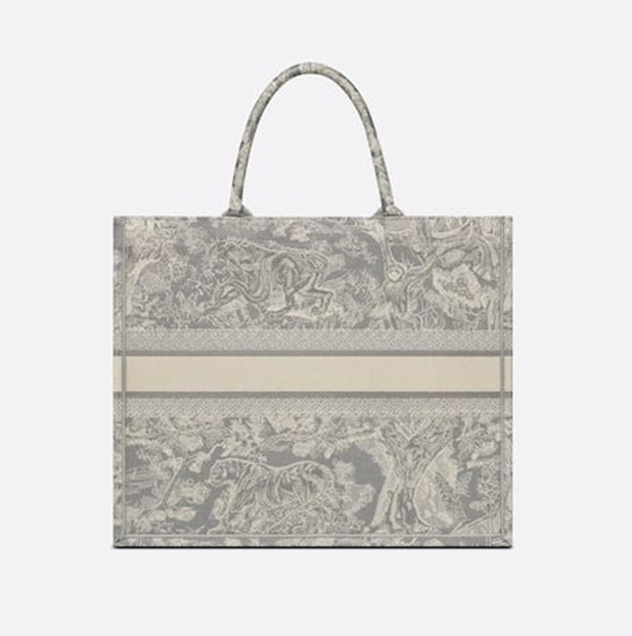 Túi Dior Large Book Tote ‘Gray Toile De Jouy Reverse Embroidery’ M1286ZRGO-M932 - Ảnh 2