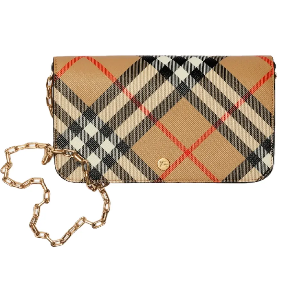 Ví Burberry Check Chain Strap Wallet ‘Sand’ 80951231