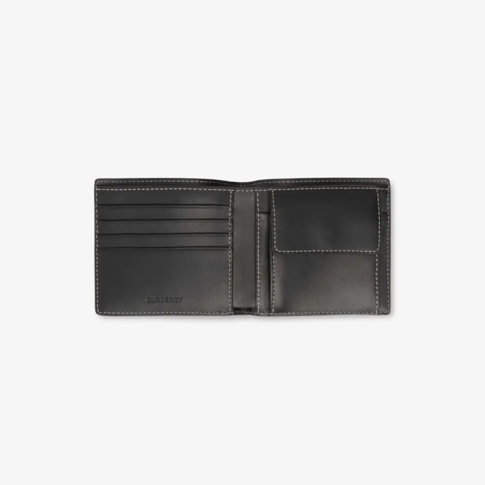 Alternative view of Ví Burberry Check Leather Bifold Coin Wallet ‘Brown’ 80528021