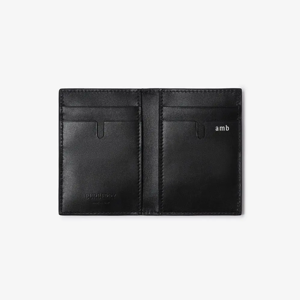 Alternative view of Ví Burberry Embossed Check Folding Card Case ‘Black’ 80783521