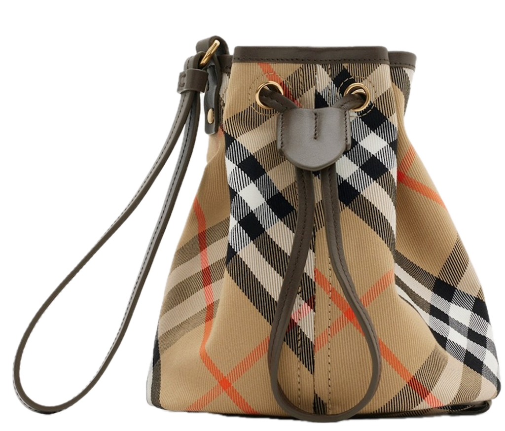 Túi Burberry Check Drawstring Pouch 'Sand' 80939161