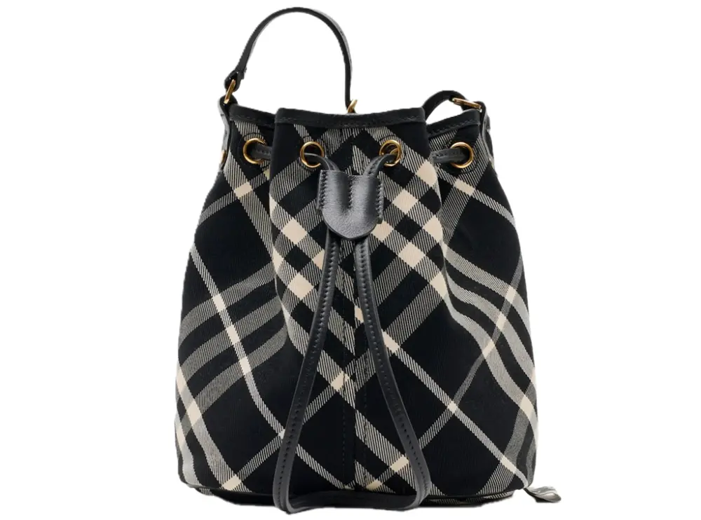 Túi Nữ Burberry Mini Check Bucket Bag 'Black' 80950571
