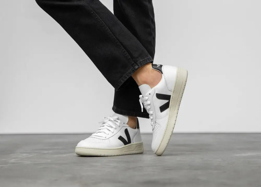 Giày Veja V-10 Leather ‘White Black’ VX020005 - Ảnh 3