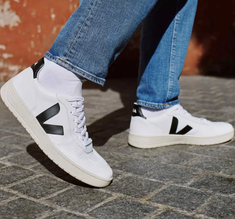 Giày Veja V-10 Leather ‘White Black’ VX020005 - Ảnh 4