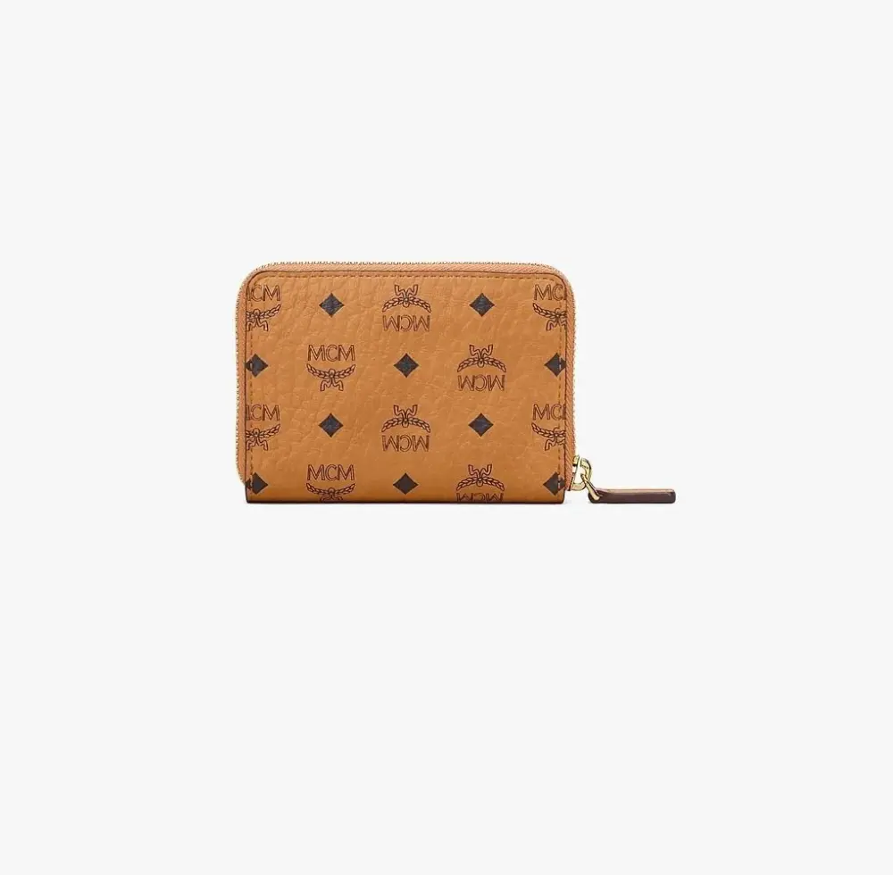 Alternative view of Ví MCM Zip Wallet in Visetos ‘Cognac’ MYLAAVI03CO001