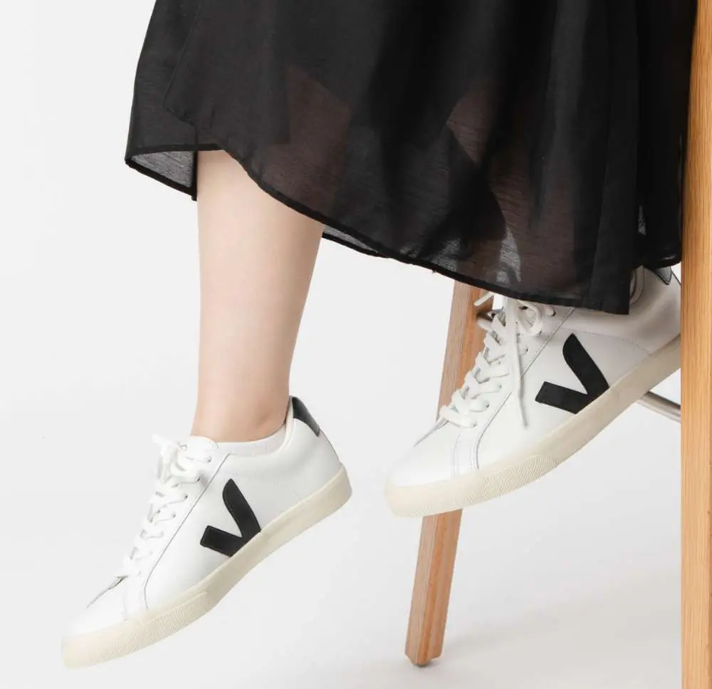 Alternative view of Giày Veja Esplar Leather ‘White Black’ EO0200005