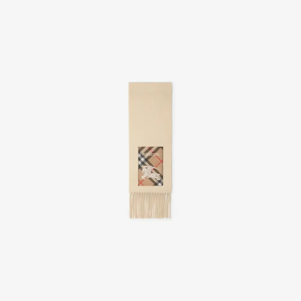 Khăn Burberry Check Label Cashmere Scarf 'Nutmeg' 81039951 - Ảnh 5