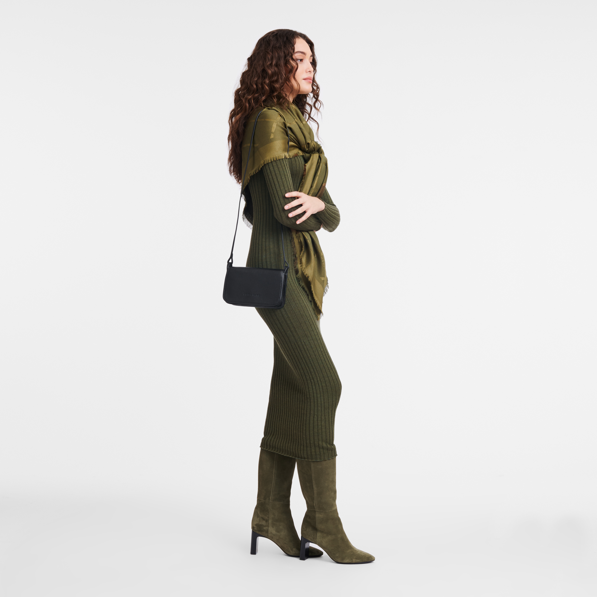 Túi Longchamp Le Foulonné XS Clutch 'Black' 10133021001 - Ảnh 6