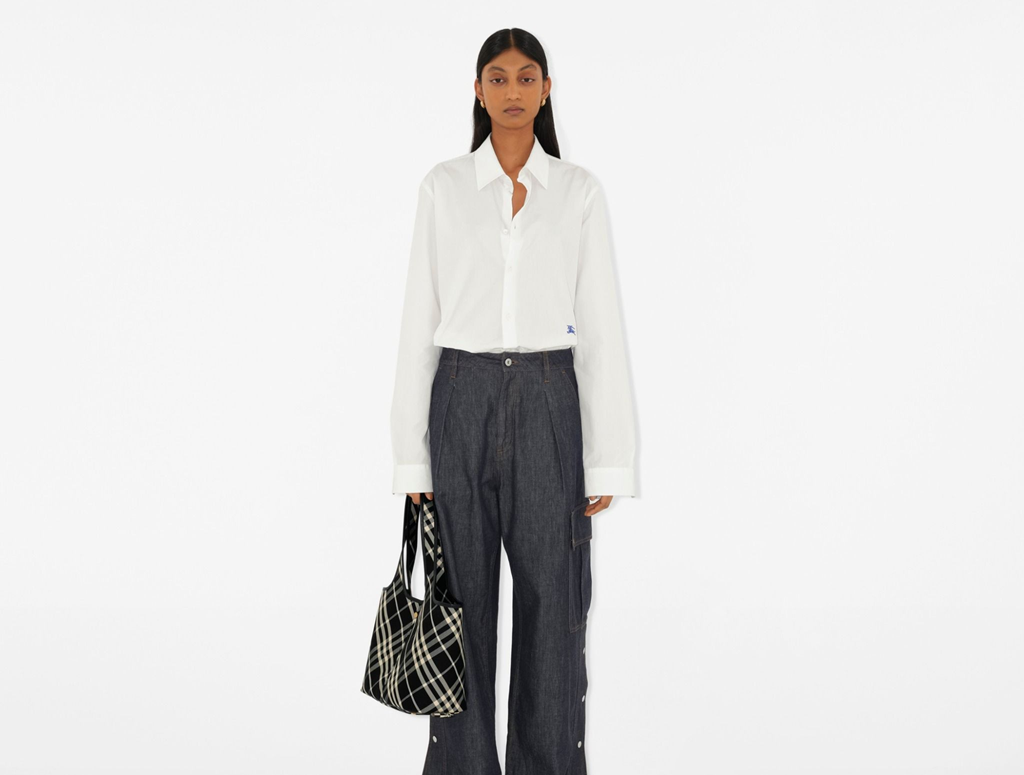 Túi Nữ Burberry Small Check Tote 'Black' 80946861 - Ảnh 2