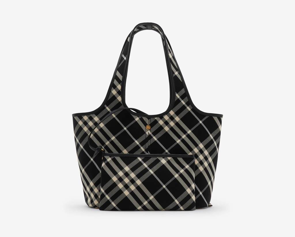 Túi Nữ Burberry Small Check Tote 'Black' 80946861 - Ảnh 4