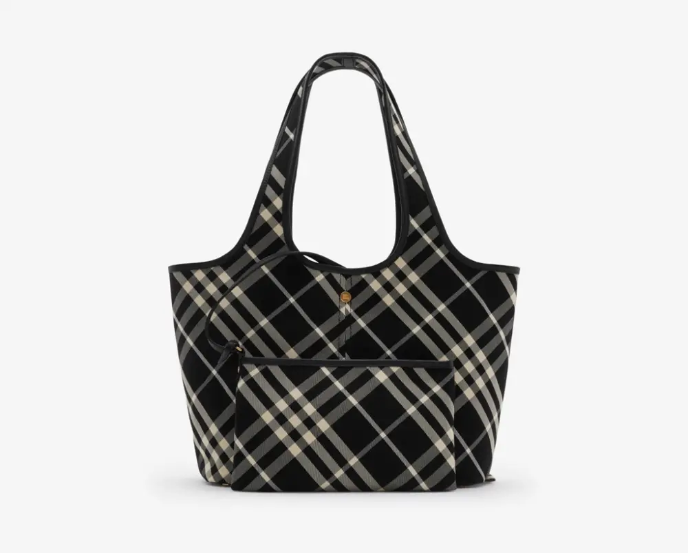 Túi Nữ Burberry Small Check Tote 'Black' 80946861 - Ảnh 4