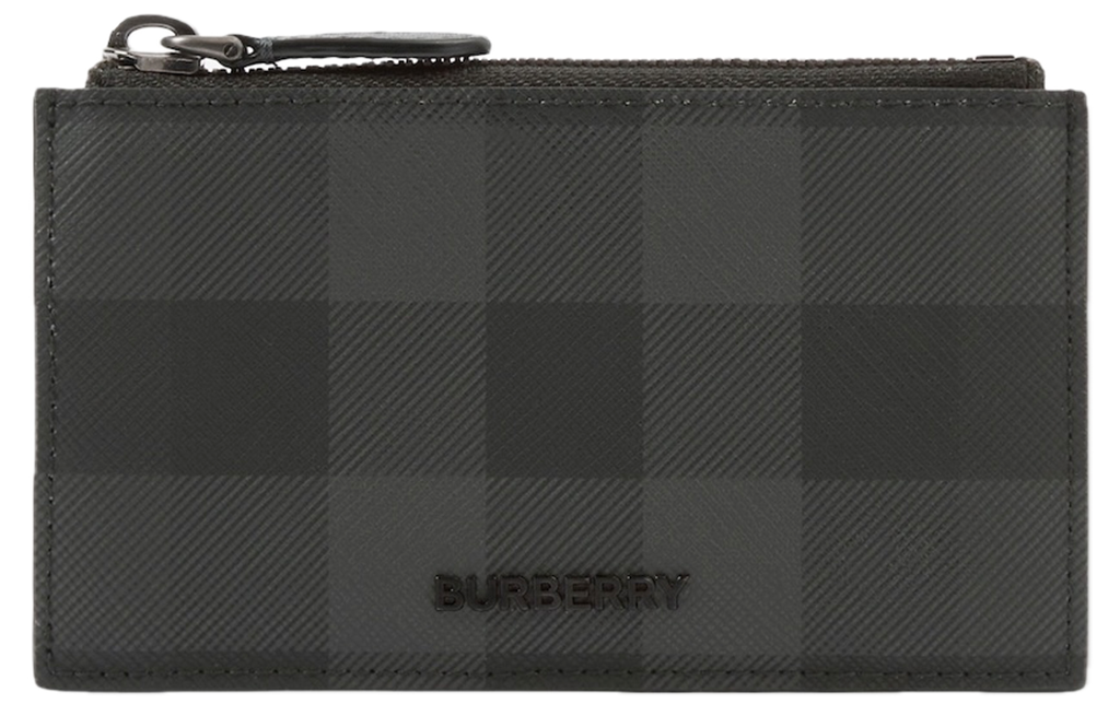 Ví Burberry Check Zip Card Case ‘Charcoal’ 80716801