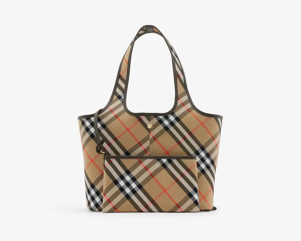 Túi Nữ Burberry Small Check Tote 'Sand' 80946851 - Ảnh 5